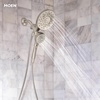 image:imageMoen 26009SRN Engage Magnetix 2in1 Combo Rain Showerhead with Handheld Spray Magnetic Docking System Spot Resist Brushed Nickel 6Spray Settings 25 GPM  Handheld Spray Magnetic Docking System Spot Resist Brushed Nickel 6Spray Settings 25 GPMSpot Resist Brushed Nickel