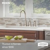 image:imageMoen 87042SRS Edison OneHandle High Arc Kitchen Faucet with Side Sprayer and Soap Dispenser 4Hole Spot Resist StainlessSpot Resist Stainless