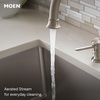image:imageMoen 87042SRS Edison OneHandle High Arc Kitchen Faucet with Side Sprayer and Soap Dispenser 4Hole Spot Resist StainlessSpot Resist Stainless