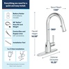 image:imageMoen Adler Matte Black OneHandle High Arc Kitchen Sink Faucet with Power Clean Modern Kitchen Faucet with Pull Down Sprayer 87233BLChrome