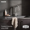 image:imageMoen Adler Matte Black OneHandle High Arc Kitchen Sink Faucet with Power Clean Modern Kitchen Faucet with Pull Down Sprayer 87233BLChrome