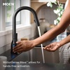 image:imageMoen Adler Matte Black OneHandle High Arc Kitchen Sink Faucet with Power Clean Modern Kitchen Faucet with Pull Down Sprayer 87233BLMatte Black