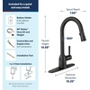image:imageMoen Adler Matte Black OneHandle High Arc Kitchen Sink Faucet with Power Clean Modern Kitchen Faucet with Pull Down Sprayer 87233BLMatte Black