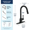 image:imageMoen Adler Matte Black OneHandle High Arc Kitchen Sink Faucet with Power Clean Modern Kitchen Faucet with Pull Down Sprayer 87233BLMatte Black