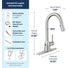 image:imageMoen Adler Matte Black OneHandle High Arc Kitchen Sink Faucet with Power Clean Modern Kitchen Faucet with Pull Down Sprayer 87233BLSpot Resist Stainless