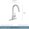 image:imageMoen Adler Matte Black OneHandle High Arc Kitchen Sink Faucet with Power Clean Modern Kitchen Faucet with Pull Down Sprayer 87233BLSpot Resist Stainless