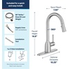 image:imageMoen Adler Matte Black OneHandle High Arc Kitchen Sink Faucet with Power Clean Modern Kitchen Faucet with Pull Down Sprayer 87233BLSpot Resist Stainless