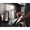 image:imageMoen Adler Matte Black OneHandle High Arc Kitchen Sink Faucet with Power Clean Modern Kitchen Faucet with Pull Down Sprayer 87233BLSpot Resist Stainless