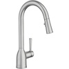 image:imageMoen Adler Matte Black OneHandle High Arc Kitchen Sink Faucet with Power Clean Modern Kitchen Faucet with Pull Down Sprayer 87233BLSpot Resist Stainless