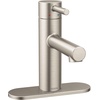 image:imageMoen Align Brushed Nickel OneHandle Modern Bathroom Faucet with Drain Assembly and Optional Deckplate 6190BNBrushed Nickel