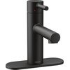 image:imageMoen Align Brushed Nickel OneHandle Modern Bathroom Faucet with Drain Assembly and Optional Deckplate 6190BNMatte Black