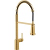 image:imageMoen Align Spot Resist Stainless Pulldown Kitchen Faucet Single Hole Modern Spring Style with PreRinse and Power Boost Pull Down Sprayer Easy Installation 5923SRSBrushed Gold