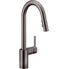 image:imageMoen Align Spot Resist Stainless Pulldown Kitchen Faucet Single Hole Modern Spring Style with PreRinse and Power Boost Pull Down Sprayer Easy Installation 5923SRSBlack Stainless