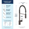 image:imageMoen Align Spot Resist Stainless Pulldown Kitchen Faucet Single Hole Modern Spring Style with PreRinse and Power Boost Pull Down Sprayer Easy Installation 5923SRSBlack Stainless