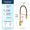 image:imageMoen Align Spot Resist Stainless Pulldown Kitchen Faucet Single Hole Modern Spring Style with PreRinse and Power Boost Pull Down Sprayer Easy Installation 5923SRSBrushed Gold