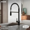 image:imageMoen Align Spot Resist Stainless Pulldown Kitchen Faucet Single Hole Modern Spring Style with PreRinse and Power Boost Pull Down Sprayer Easy Installation 5923SRSMatte Black