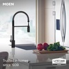 image:imageMoen Align Spot Resist Stainless Pulldown Kitchen Faucet Single Hole Modern Spring Style with PreRinse and Power Boost Pull Down Sprayer Easy Installation 5923SRSMatte Black
