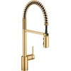 image:imageMoen Align Spot Resist Stainless Pulldown Kitchen Faucet Single Hole Modern Spring Style with PreRinse and Power Boost Pull Down Sprayer Easy Installation 5923SRSBrushed Gold