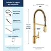 image:imageMoen Align Spot Resist Stainless Pulldown Kitchen Faucet Single Hole Modern Spring Style with PreRinse and Power Boost Pull Down Sprayer Easy Installation 5923SRSBrushed Gold