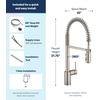 image:imageMoen Align Spot Resist Stainless Pulldown Kitchen Faucet Single Hole Modern Spring Style with PreRinse and Power Boost Pull Down Sprayer Easy Installation 5923SRSSpot Resist Stainless