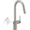 image:imageMoen Align Spot Resist Stainless Pulldown Kitchen Faucet Single Hole Modern Spring Style with PreRinse and Power Boost Pull Down Sprayer Easy Installation 5923SRSSpot Resist Stainless