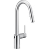 image:imageMoen Align Spot Resist Stainless Pulldown Kitchen Faucet Single Hole Modern Spring Style with PreRinse and Power Boost Pull Down Sprayer Easy Installation 5923SRSChrome
