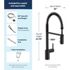 image:imageMoen Align Spot Resist Stainless Pulldown Kitchen Faucet Single Hole Modern Spring Style with PreRinse and Power Boost Pull Down Sprayer Easy Installation 5923SRSMatte Black