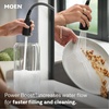image:imageMoen Align Spot Resist Stainless Pulldown Kitchen Faucet Single Hole Modern Spring Style with PreRinse and Power Boost Pull Down Sprayer Easy Installation 5923SRSMatte Black