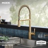 image:imageMoen Align Spot Resist Stainless Pulldown Kitchen Faucet Single Hole Modern Spring Style with PreRinse and Power Boost Pull Down Sprayer Easy Installation 5923SRSBrushed Gold