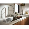 image:imageMoen Align Spot Resist Stainless Pulldown Kitchen Faucet Single Hole Modern Spring Style with PreRinse and Power Boost Pull Down Sprayer Easy Installation 5923SRSSpot Resist Stainless
