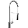 image:imageMoen Align Spot Resist Stainless Pulldown Kitchen Faucet Single Hole Modern Spring Style with PreRinse and Power Boost Pull Down Sprayer Easy Installation 5923SRSChrome