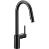 image:imageMoen Align Spot Resist Stainless Pulldown Kitchen Faucet Single Hole Modern Spring Style with PreRinse and Power Boost Pull Down Sprayer Easy Installation 5923SRSMatte Black