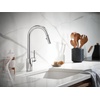 image:imageMoen Align Spot Resist Stainless Pulldown Kitchen Faucet Single Hole Modern Spring Style with PreRinse and Power Boost Pull Down Sprayer Easy Installation 5923SRSChrome