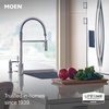 image:imageMoen Align Spot Resist Stainless Pulldown Kitchen Faucet Single Hole Modern Spring Style with PreRinse and Power Boost Pull Down Sprayer Easy Installation 5923SRSChrome