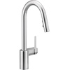 image:imageMoen Align Spot Resist Stainless Pulldown Kitchen Faucet Single Hole Modern Spring Style with PreRinse and Power Boost Pull Down Sprayer Easy Installation 5923SRSChrome