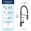image:imageMoen Align Spot Resist Stainless Pulldown Kitchen Faucet Single Hole Modern Spring Style with PreRinse and Power Boost Pull Down Sprayer Easy Installation 5923SRSBlack Stainless