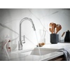 image:imageMoen Align Spot Resist Stainless Pulldown Kitchen Faucet Single Hole Modern Spring Style with PreRinse and Power Boost Pull Down Sprayer Easy Installation 5923SRSChrome