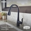 image:imageMoen Arbor Spot Resist Stainless Motionsense Wave Sensor Touchless OneHandle Single Hole Kitchen Sink Faucet 7594EWSRSMatte Black