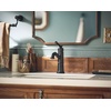 image:imageMoen Belfield Matte Black OneHandle Bathroom Sink Faucet with Drain Assembly and Optional Deckplate 6402BL