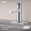image:imageMoen Beric Chrome Modern OneHandle Single Hole Bathroom Faucet with Drain Assembly and Optional Deckplate for your Bath Sink 84774Chrome