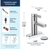 image:imageMoen Beric Chrome Modern OneHandle Single Hole Bathroom Faucet with Drain Assembly and Optional Deckplate for your Bath Sink 84774Chrome