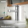 image:imageMoen Beric Chrome Modern OneHandle Single Hole Bathroom Faucet with Drain Assembly and Optional Deckplate for your Bath Sink 84774Chrome