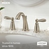 image:imageMoen Brandtford Brushed Nickel TwoHandle High Arc Widespread Bathroom Sink Faucet for 3Hole Setups with Valve Included TV6620BN