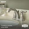 image:imageMoen Brantford OilRubbed Bronze TwoHandle LowArc Traditional Centerset Bathroom Faucet with Drain Assembly 6610ORBBrushed Nickel