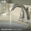 image:imageMoen Brantford OilRubbed Bronze TwoHandle LowArc Traditional Centerset Bathroom Faucet with Drain Assembly 6610ORBBrushed Nickel