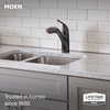 image:imageMoen Brecklyn Glacier White OneHandle SingleHole Kitchen Faucet with PullOut Sprayer and Power Clean Optional Deckplate Included 87557WMediterranean Bronze