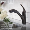 image:imageMoen Brecklyn Glacier White OneHandle SingleHole Kitchen Faucet with PullOut Sprayer and Power Clean Optional Deckplate Included 87557WMediterranean Bronze
