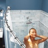 image:imageMoen Curved Tension Shower Curtain Rod 5760 in CSR2172BN  Curved rod design Tension mount installation Adjustable 5760 Brushed nickel finish No drilling requiredChrome