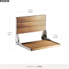 image:imageMoen DN7110 Home Care FoldDown Shower Chair Teak Wood Bench with Stainless Steel amp Aluminum Frame WallMounted ADA Compliant Supports up to 400 lbsOld World Bronze
