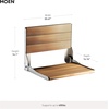 image:imageMoen DN7110 Home Care FoldDown Shower Chair Teak Wood Bench with Stainless Steel amp Aluminum Frame WallMounted ADA Compliant Supports up to 400 lbsTeak Wood